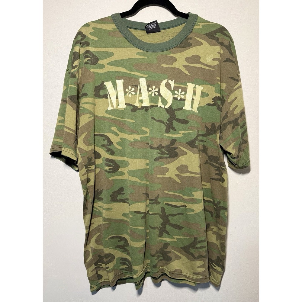 Vintage MASH Rothco Camo T Shirt Size 2XL Salem Community Hospital USA Made 90s